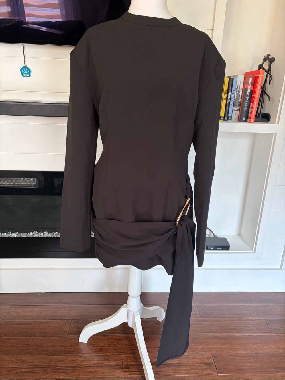 Lioness Black Long-Sleeve Buckle Tunic